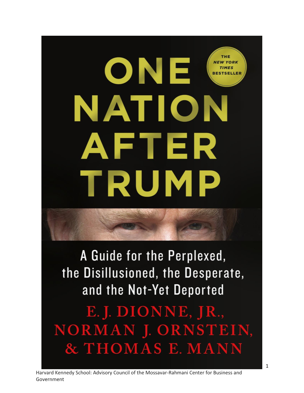 One Nation After Trump a Guide for the Perplexed, the Disillusioned, the Desperate and the Not-Yet-Deported