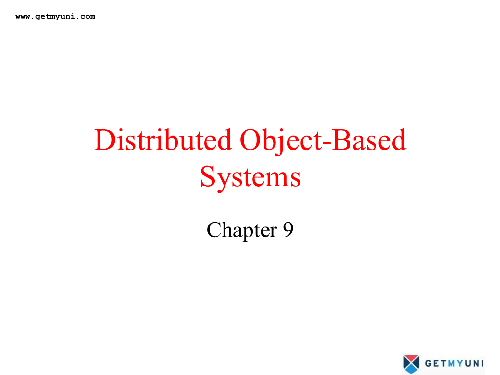 Distributed Object-Based Systems