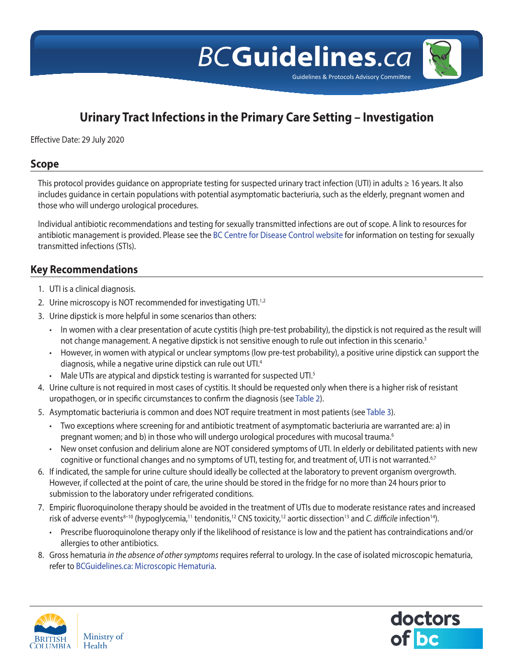 Urinary Tract Infections in the Primary Care Setting – Investigation