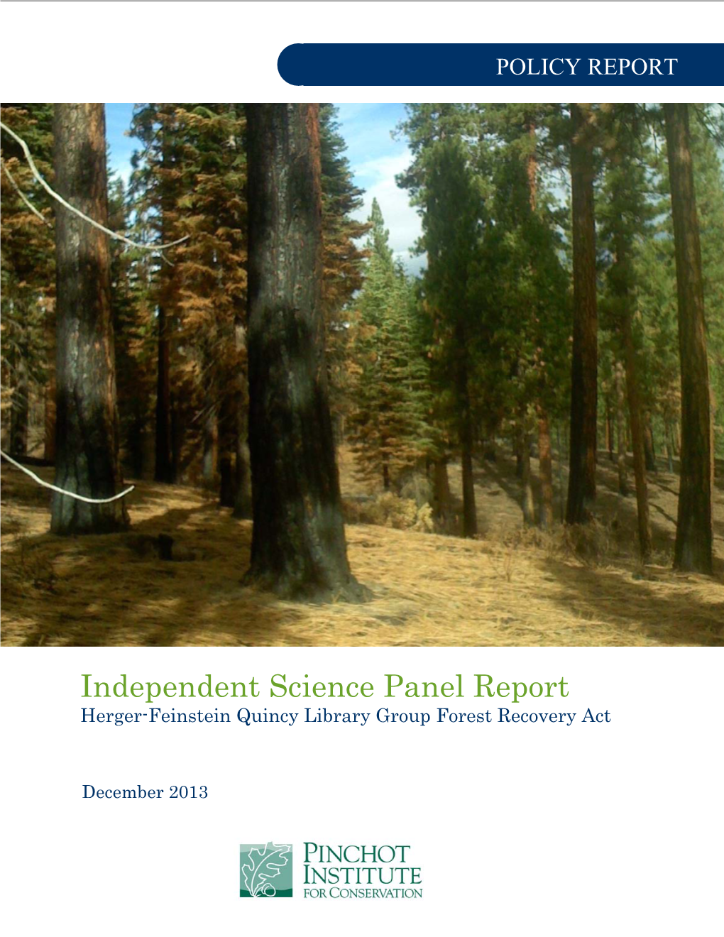 HFQLG Independent Science Panel Report.Pdf