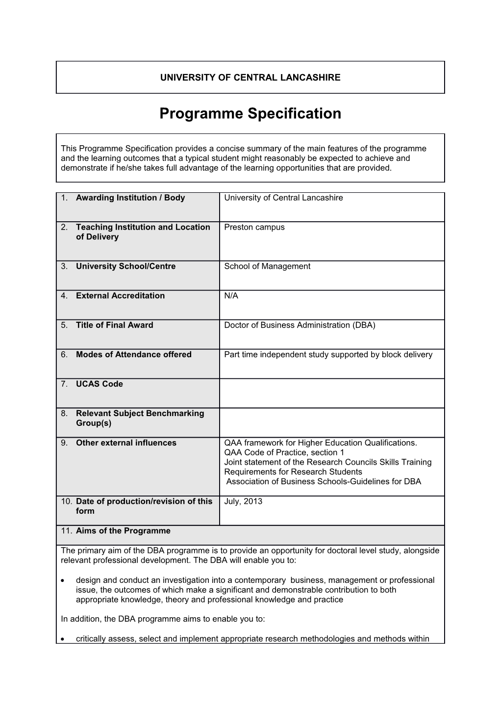 Programme Specification s1