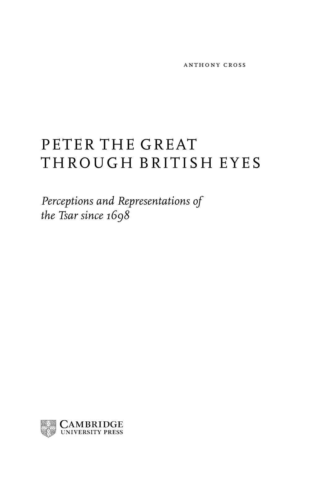 Peter the Great Through British Eyes
