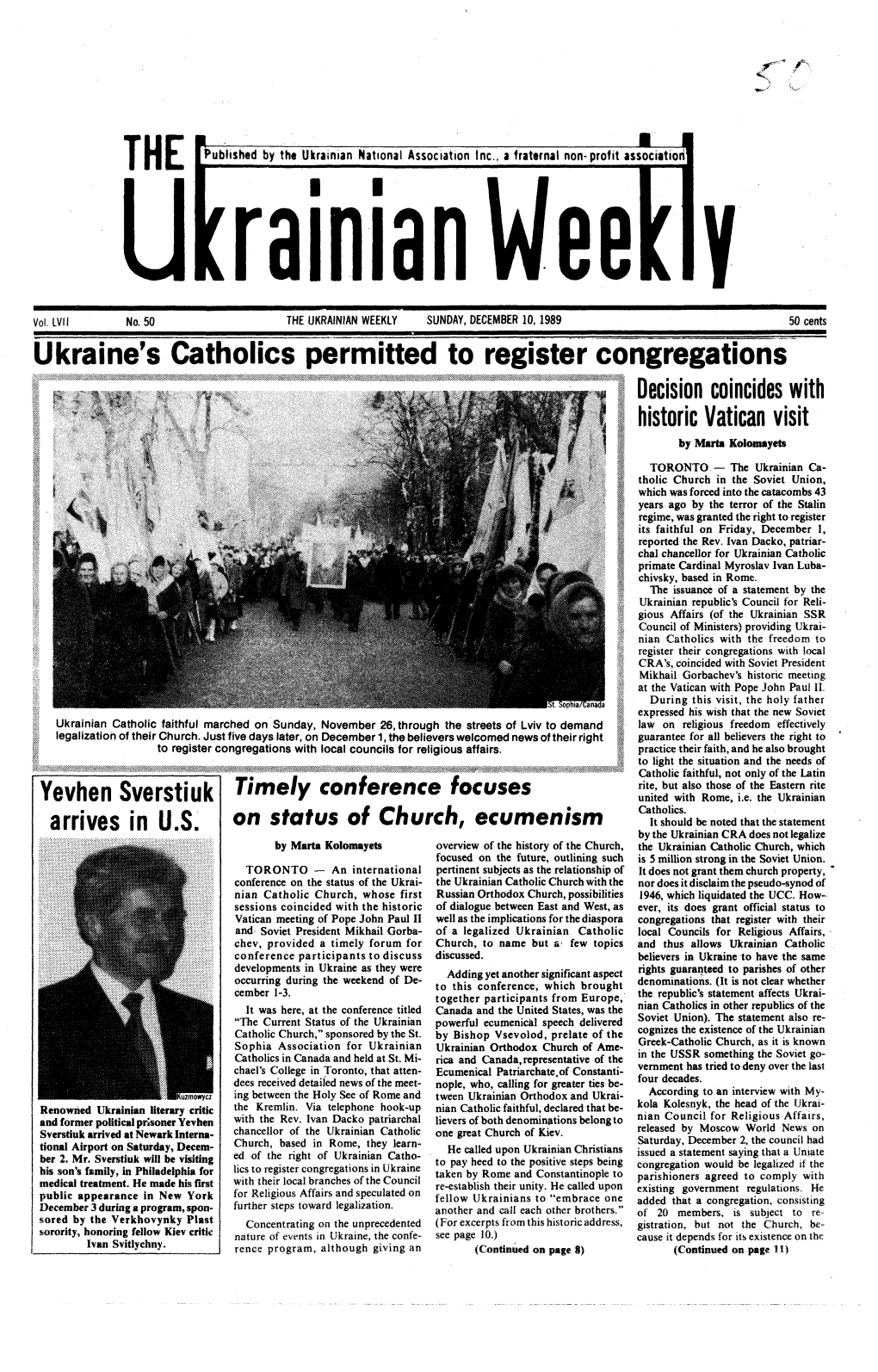 The Ukrainian Weekly 1989, No.50