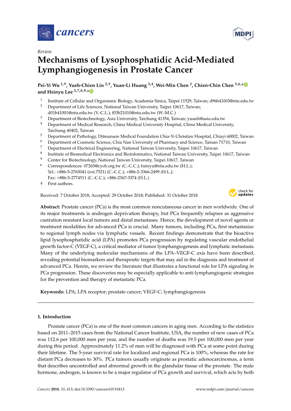 Mechanisms of Lysophosphatidic Acid-Mediated Lymphangiogenesis in Prostate Cancer