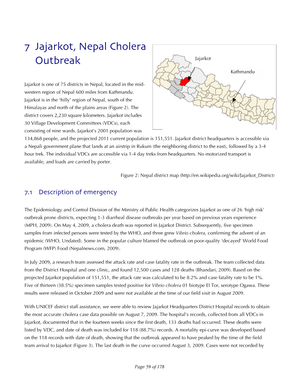 7 Jajarkot, Nepal Cholera Outbreak