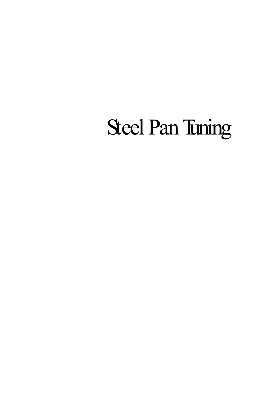 Steel Pan Tuning Handbook