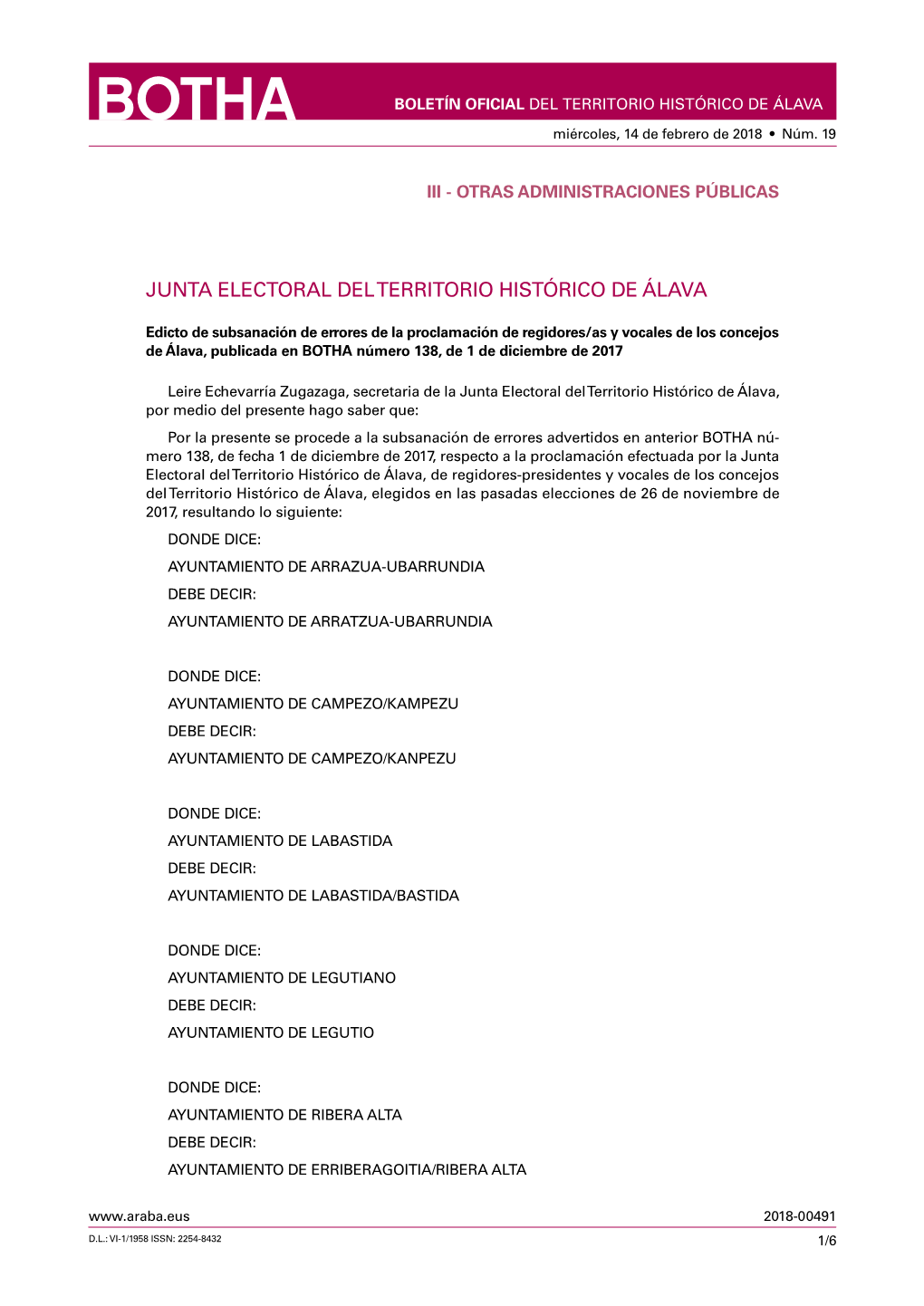 Junta Electoral Del Territorio Histórico De Álava