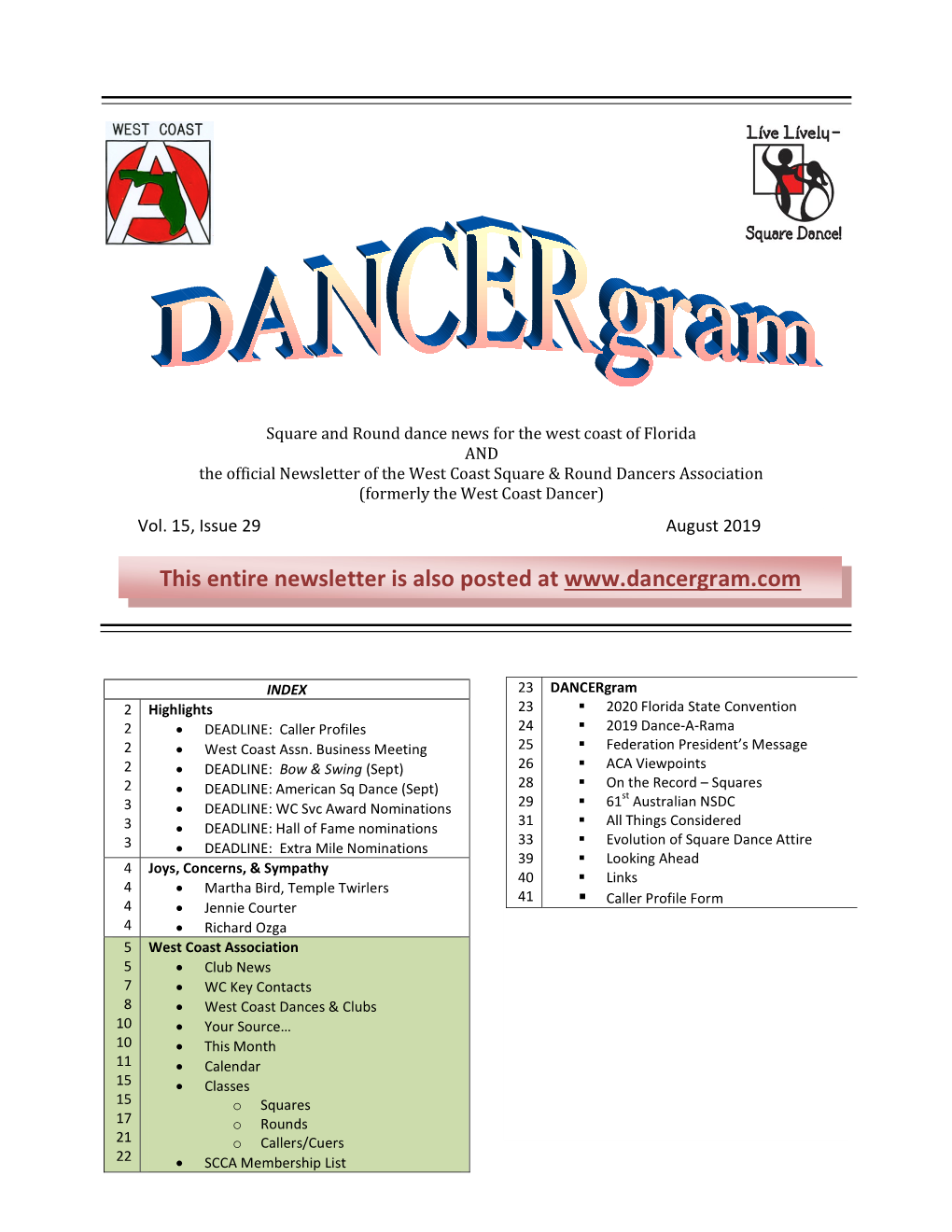 Dancergram August 2019