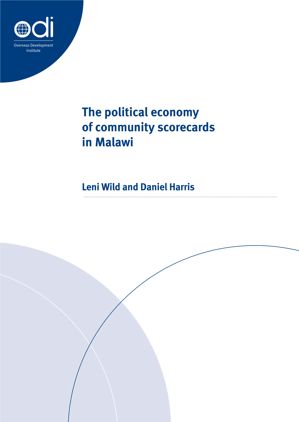 The Political Economy of Community Scorecards in Malawi