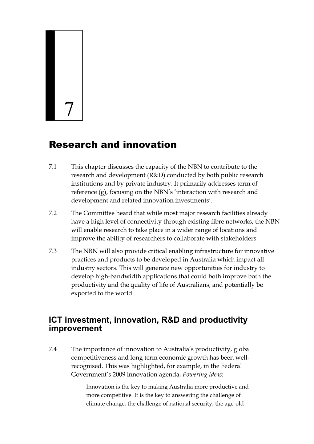 Chapter 7: Research and Innovation