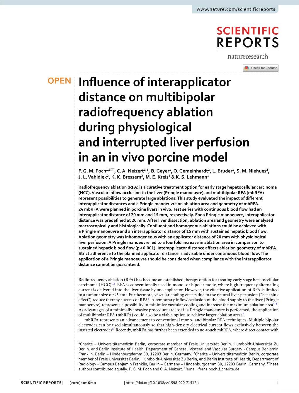 Influence of Interapplicator Distance on Multibipolar Radiofrequency