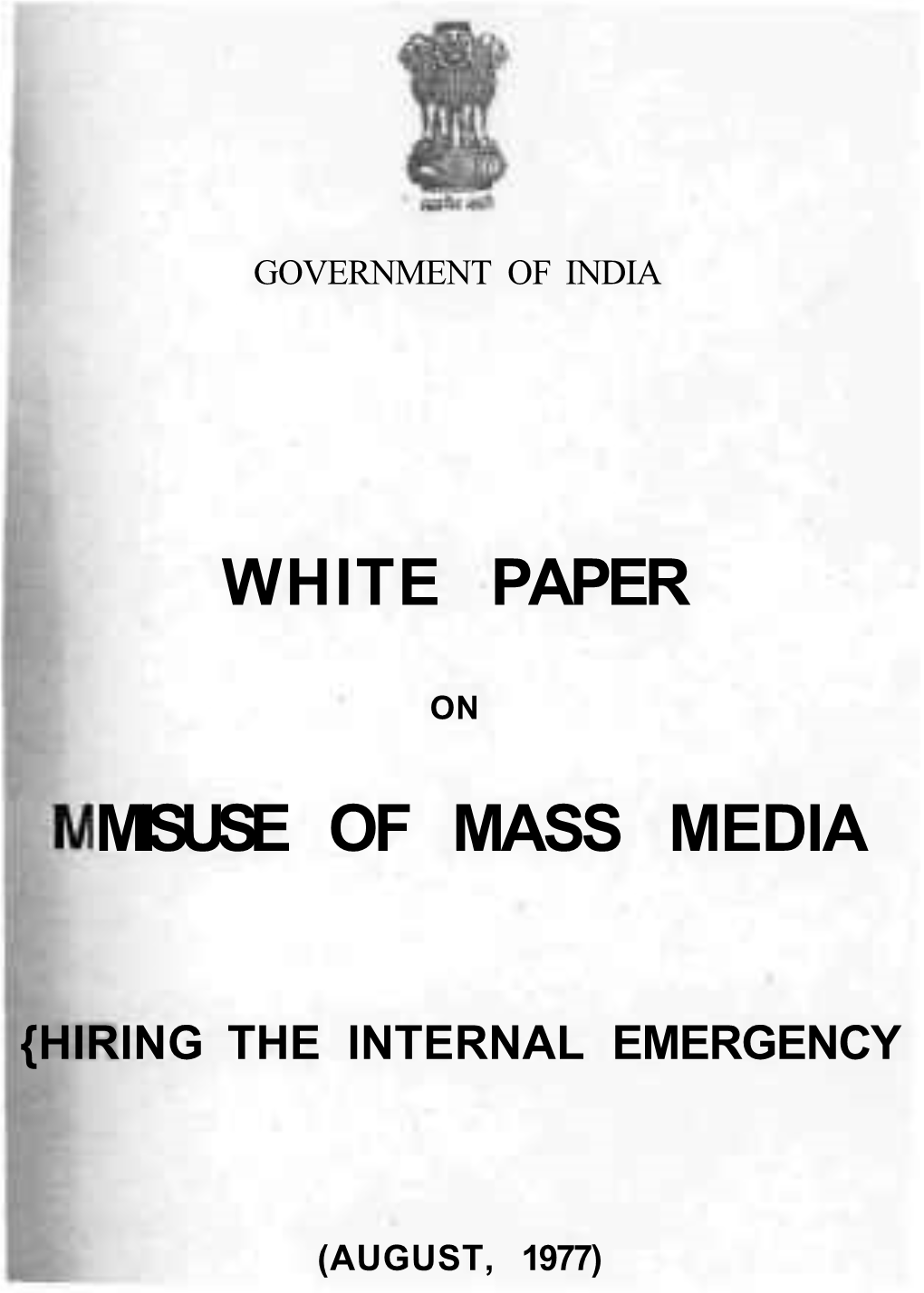 White Paper Misuse of Mass Media