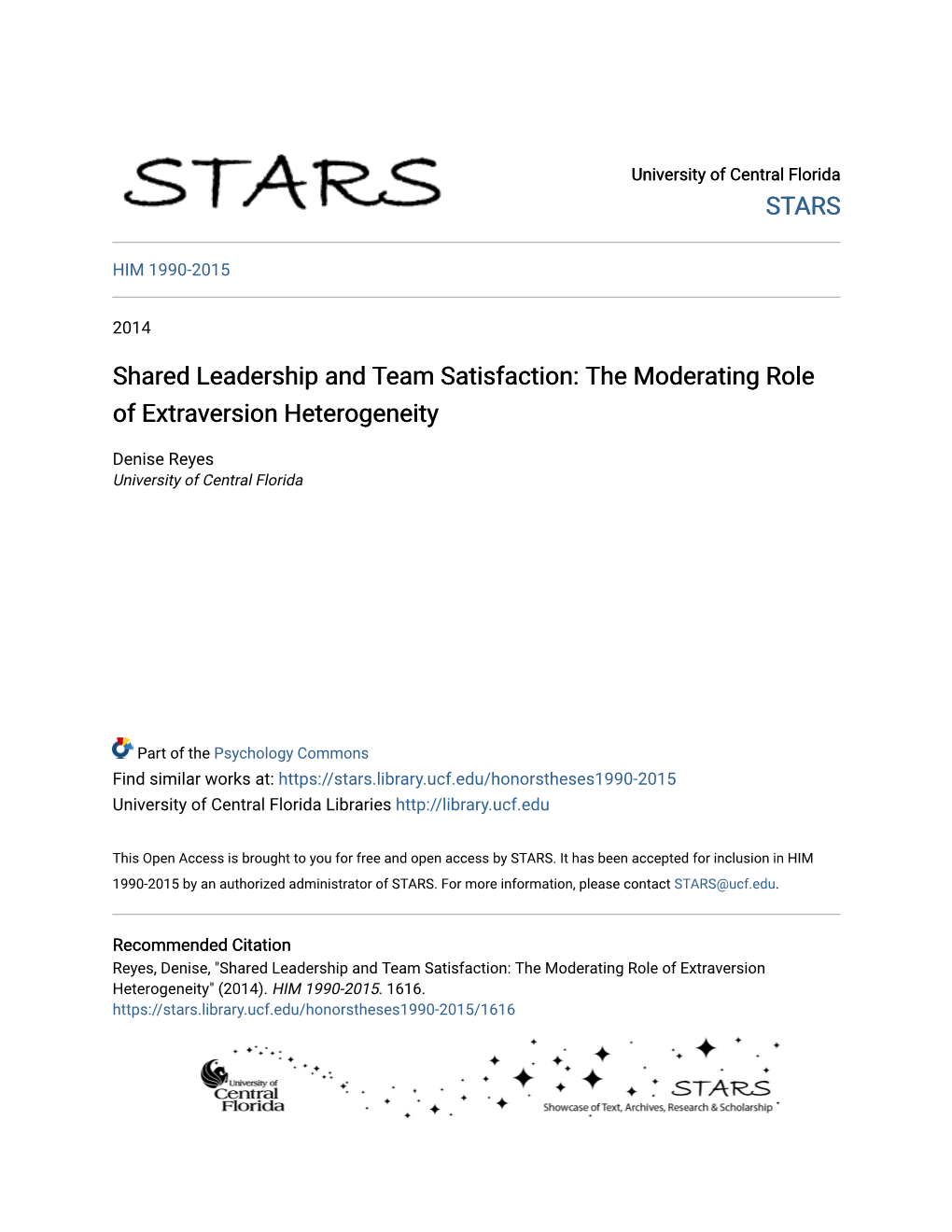 Shared Leadership and Team Satisfaction: the Moderating Role of Extraversion Heterogeneity