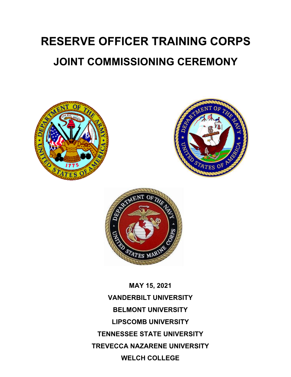 2021 VU NROTC Commissioning Program