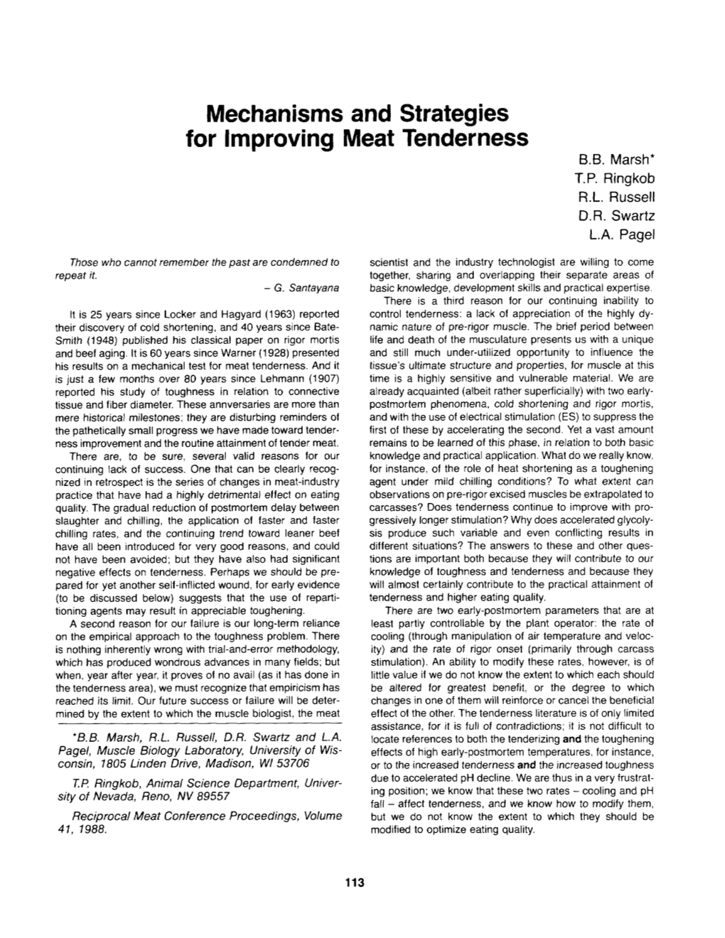 Mechanisms and Strategies for Improving Meat Tenderness B.B