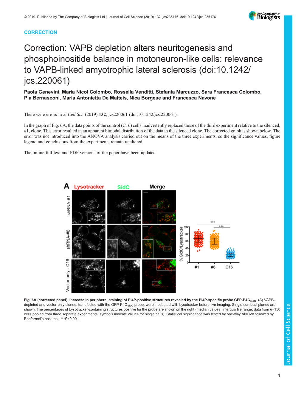 VAPB Depletion Alters Neuritogenesis And