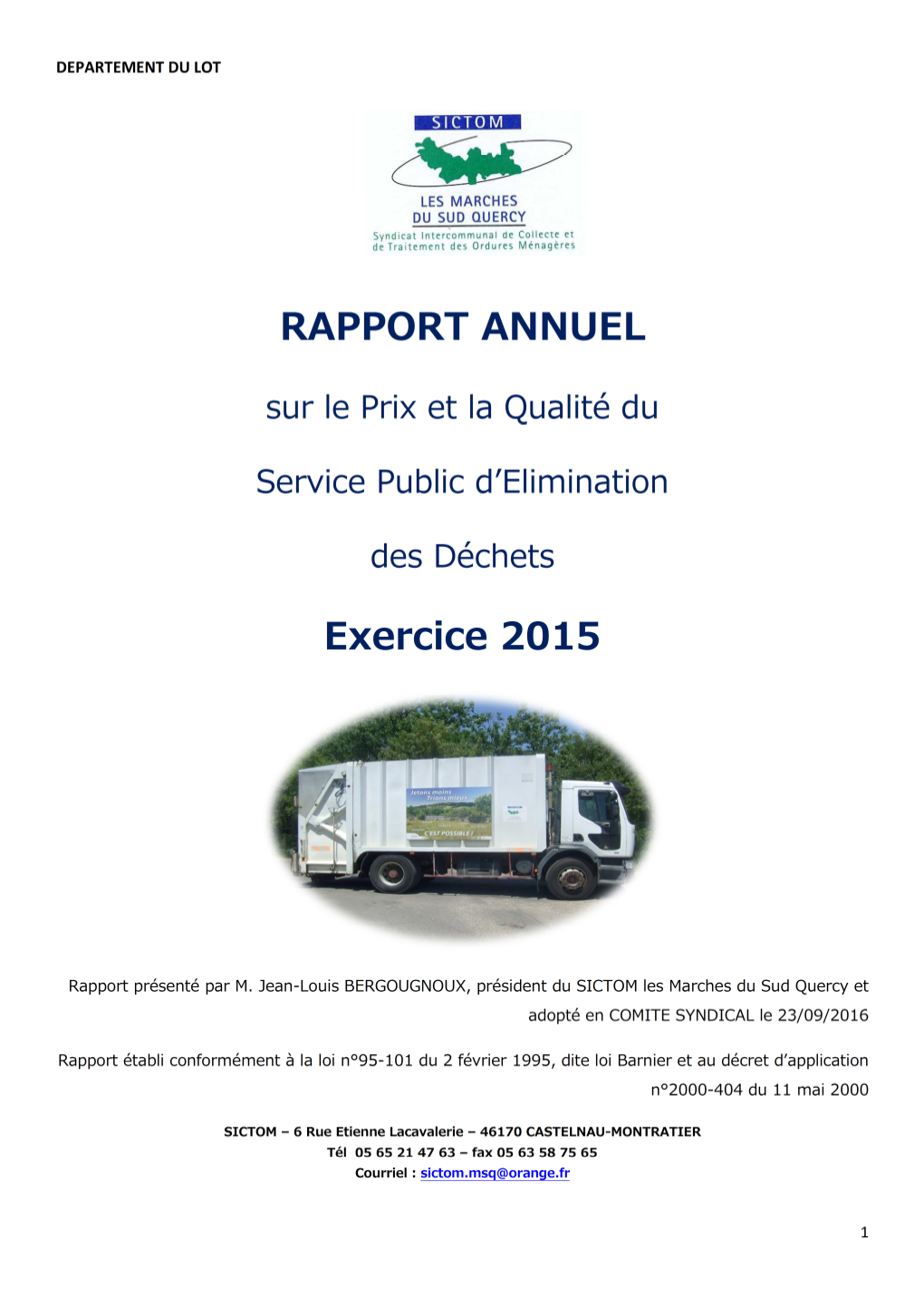 2015 Rapport Annuel