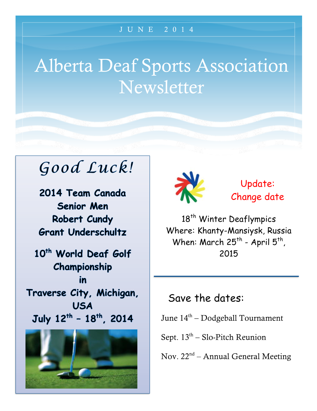 Alberta Deaf Sports Association Newsletter