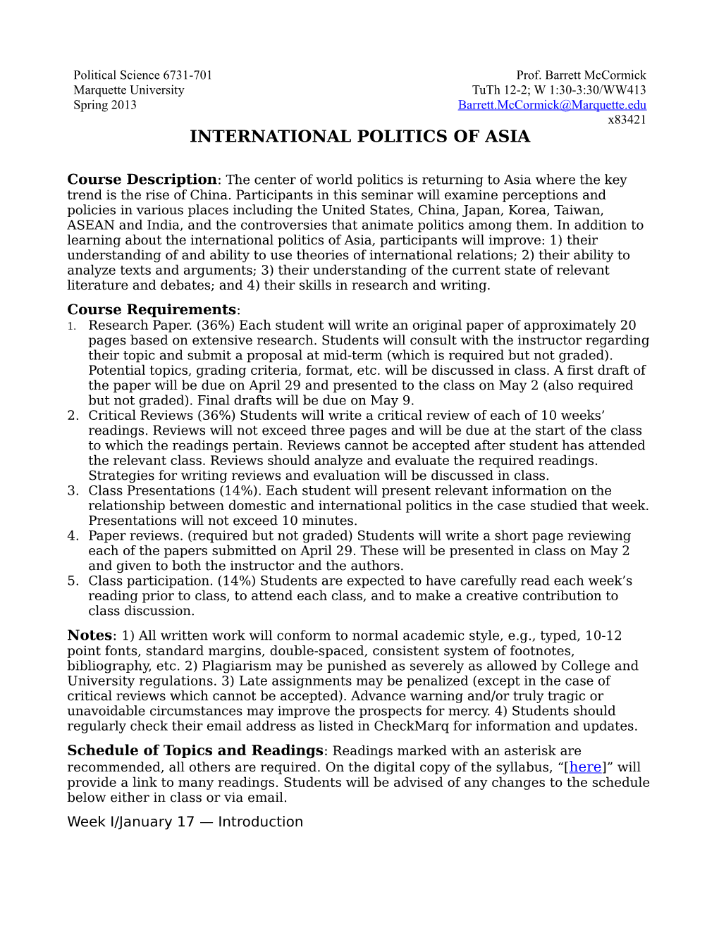International Politics of Asia