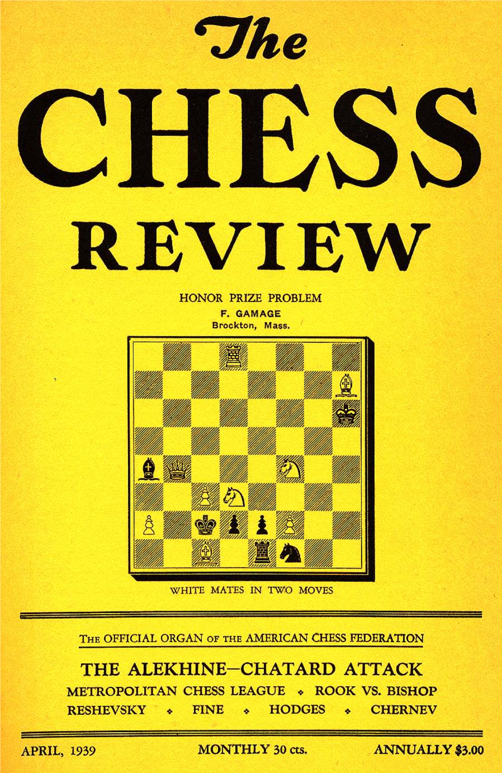 The Alekhine-Chatard Attack Metropolitan Chess League • Rook Vs