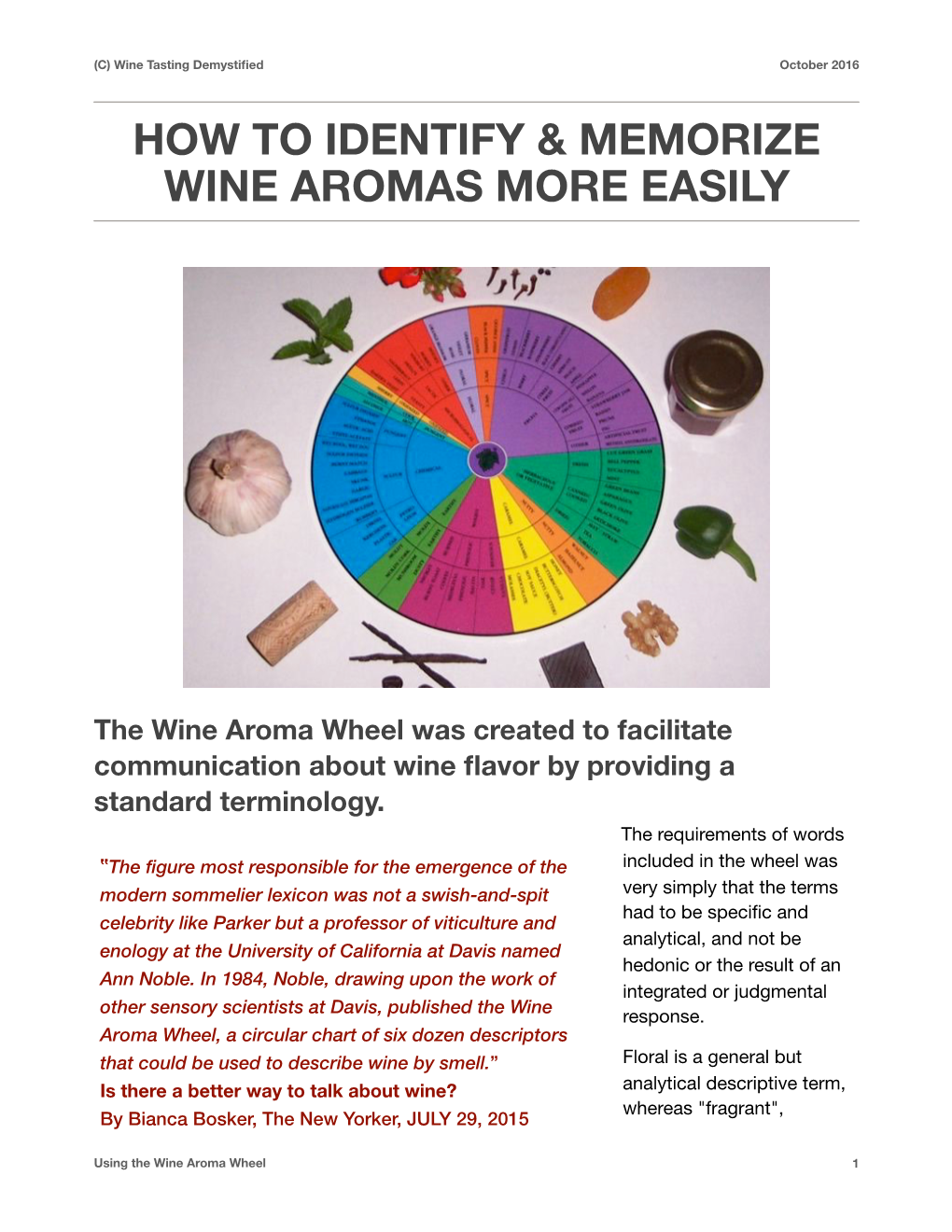How to Identify & Memorize Wine Aromas More Easily