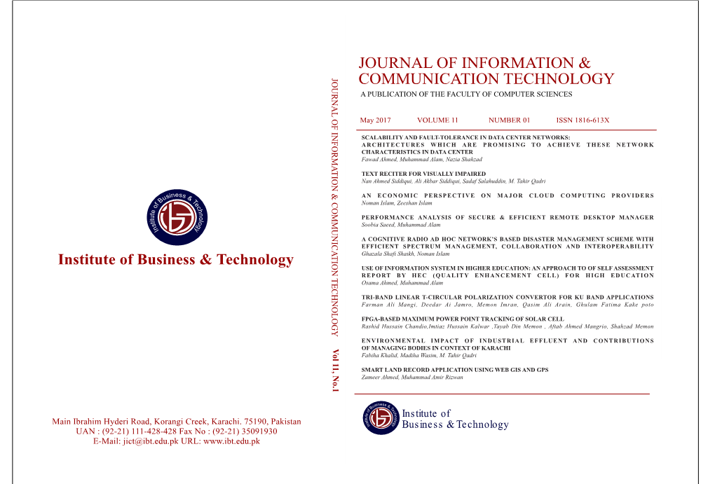 Journal of Information & Communication Technology