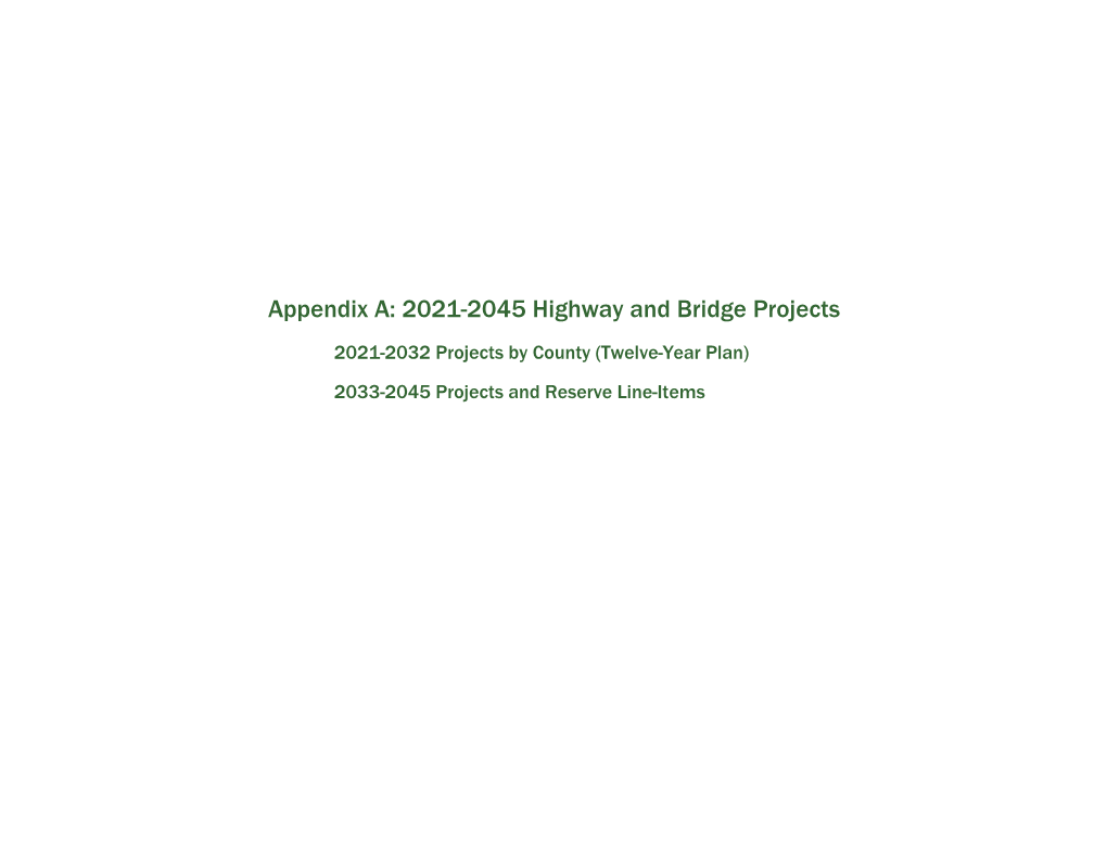 2021-2045 Highway and Bridge Projects