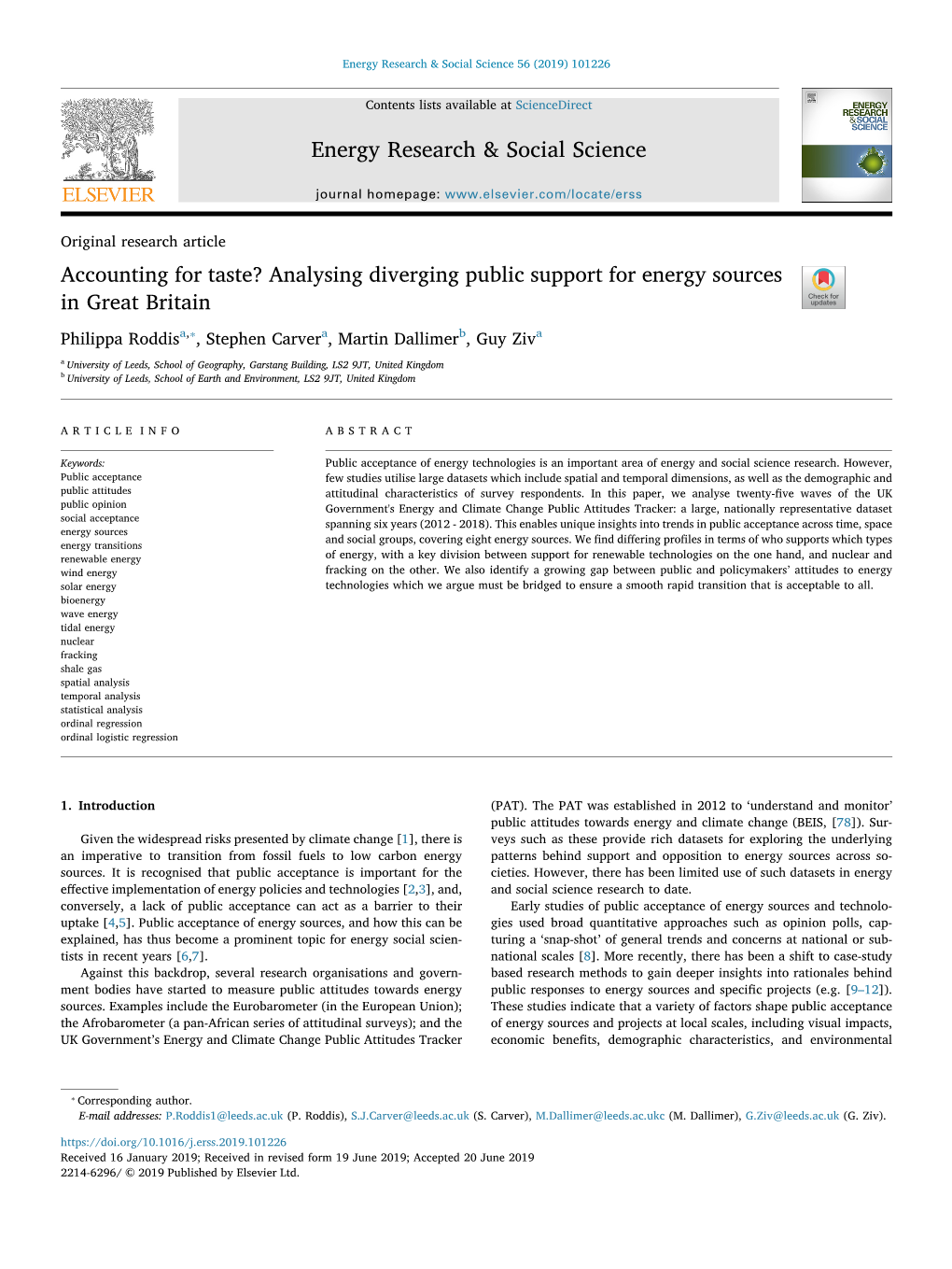 Analysing Diverging Public Support for Energy Sources in Great Britain