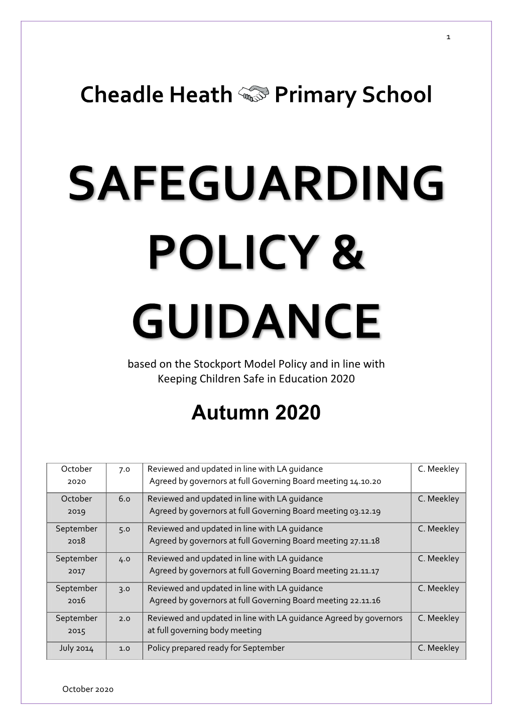 Safeguarding Policy & Guidance