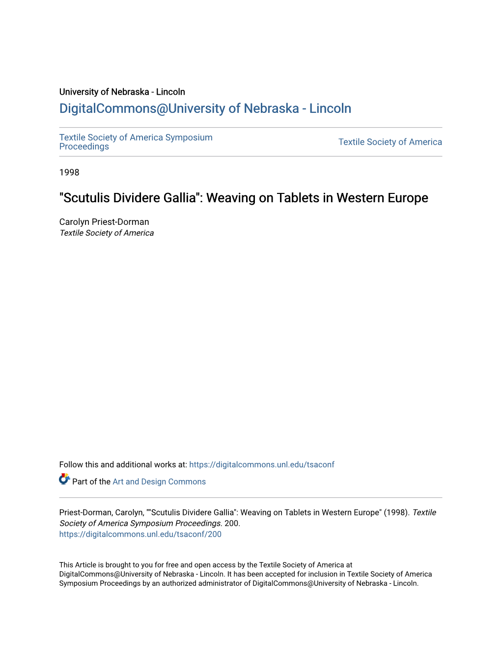 "Scutulis Dividere Gallia": Weaving on Tablets in Western Europe