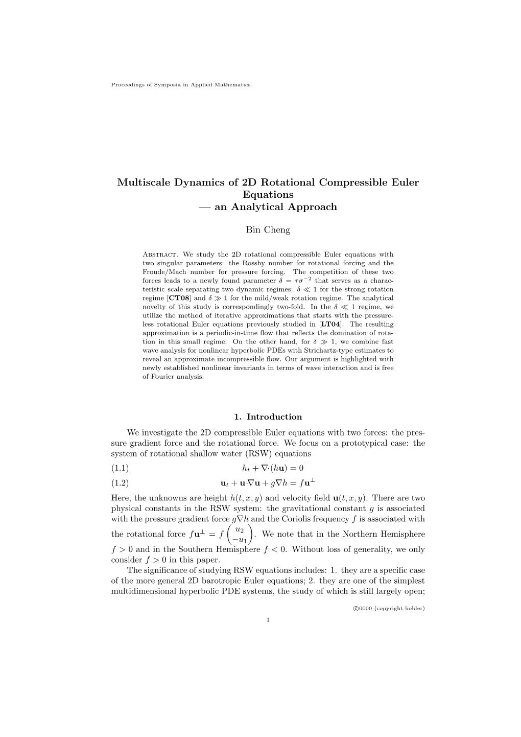 Multiscale Dynamics of 2D Rotational Compressible Euler Equations — an Analytical Approach