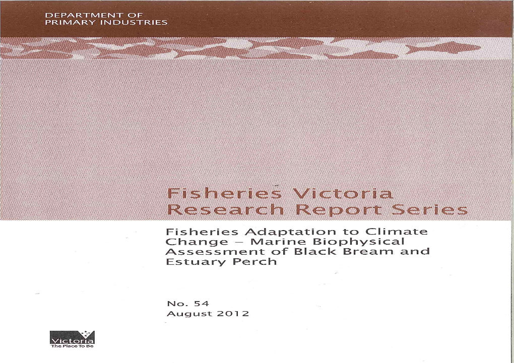 Marine Biophysical Assessment of Black Bream and Estuary Perch