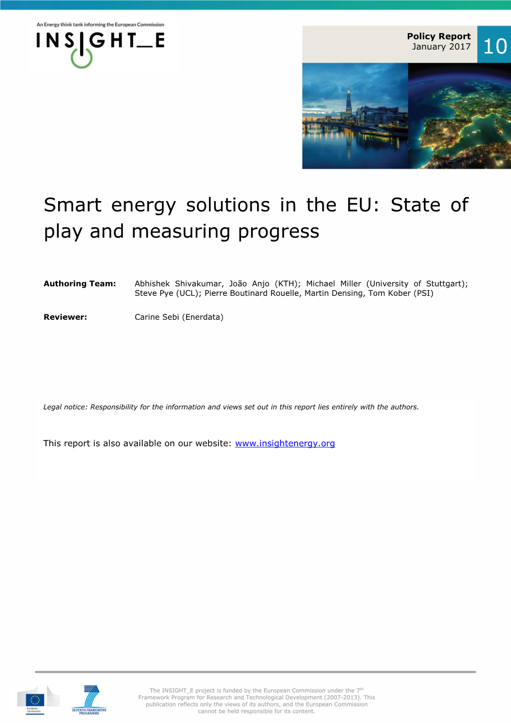 Smart Energy Solutions in the EU: State of Play and Measuring Progress