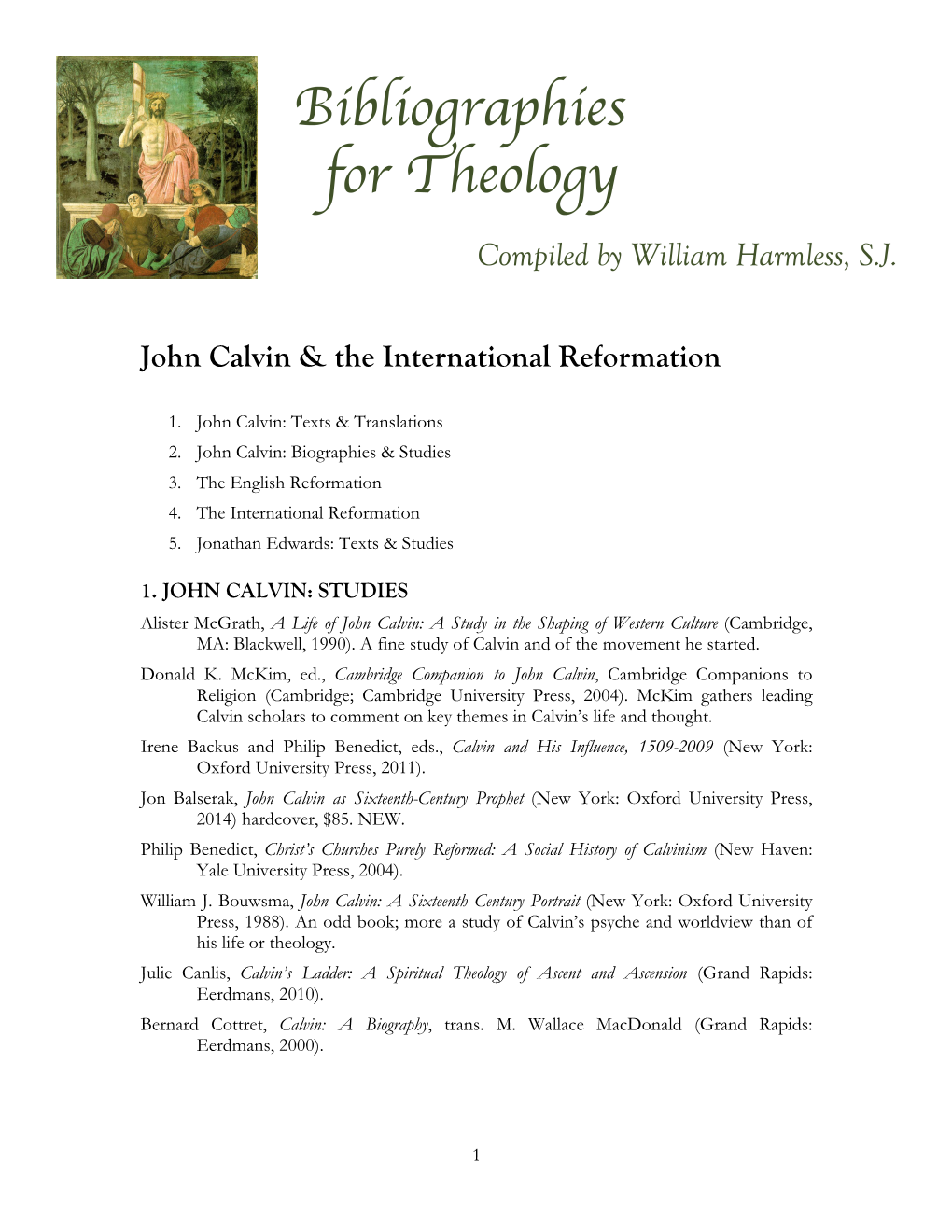 John Calvin & the International Reformation
