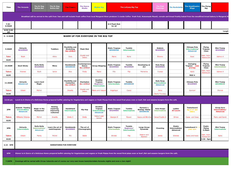 Training Schedule Version 2