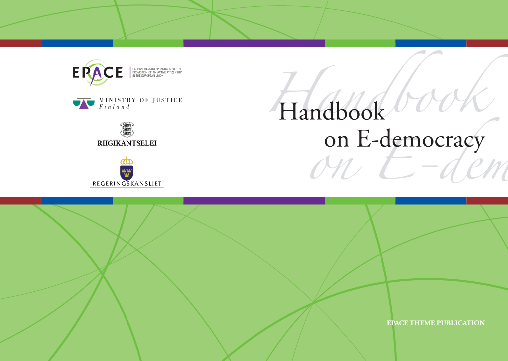 Handbook on E-Democracy Handbook on E-Democracy