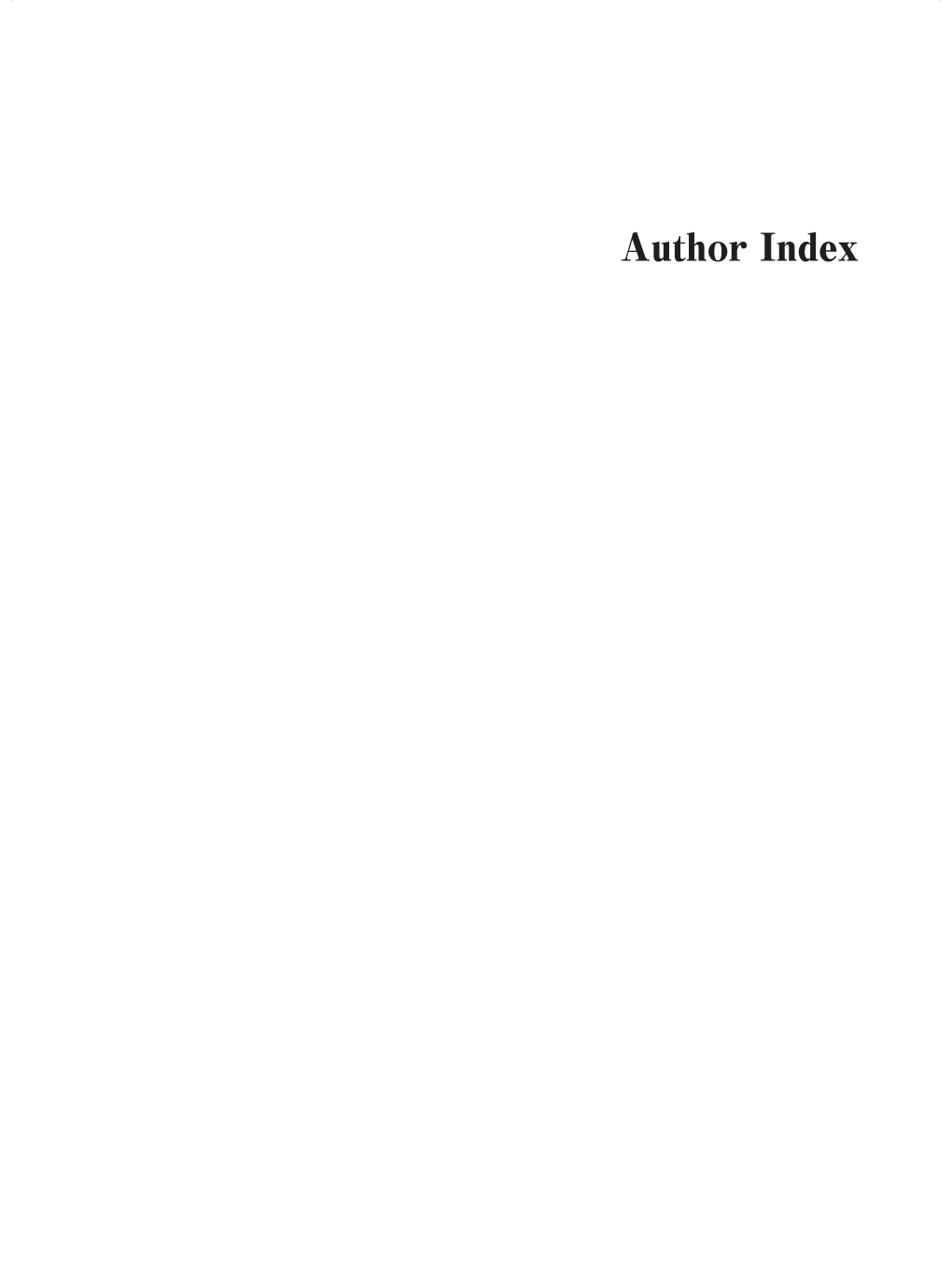 Author Index （Bold Type = Presenting Author）