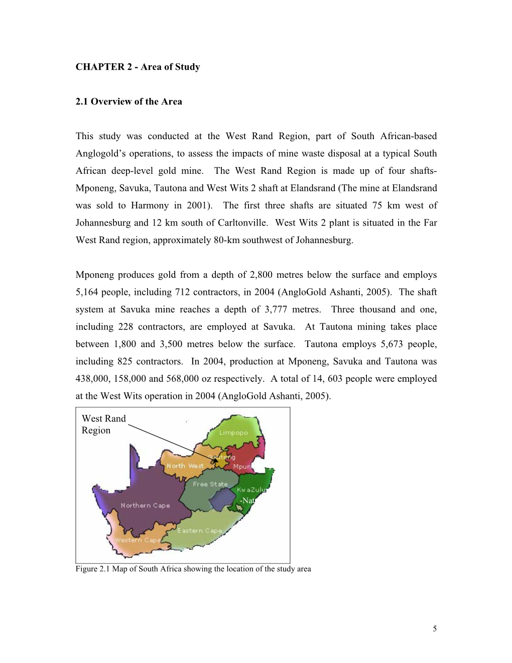 CHAPTER 2 - Area of Study