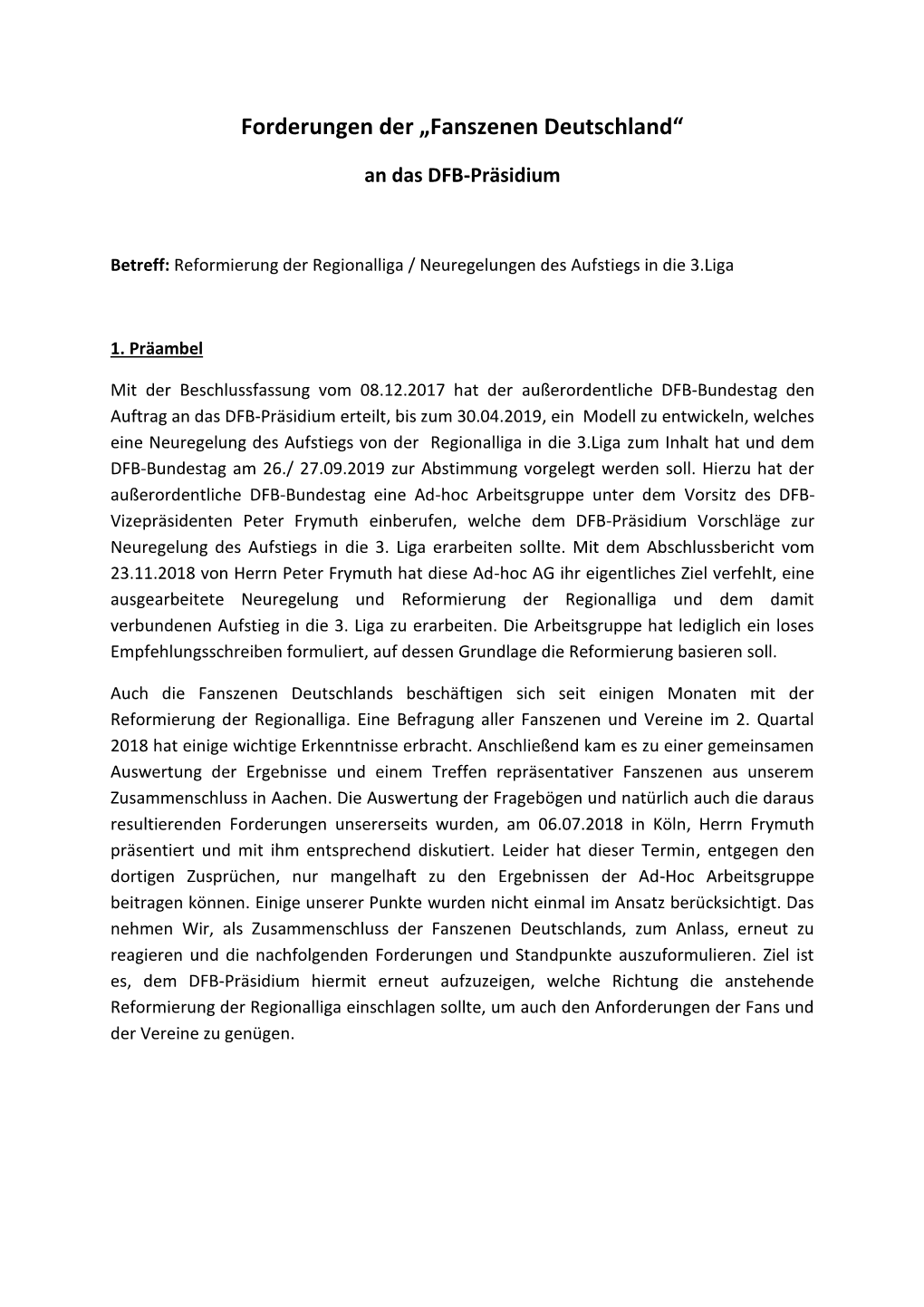 Regionalliga Reformvorschlag