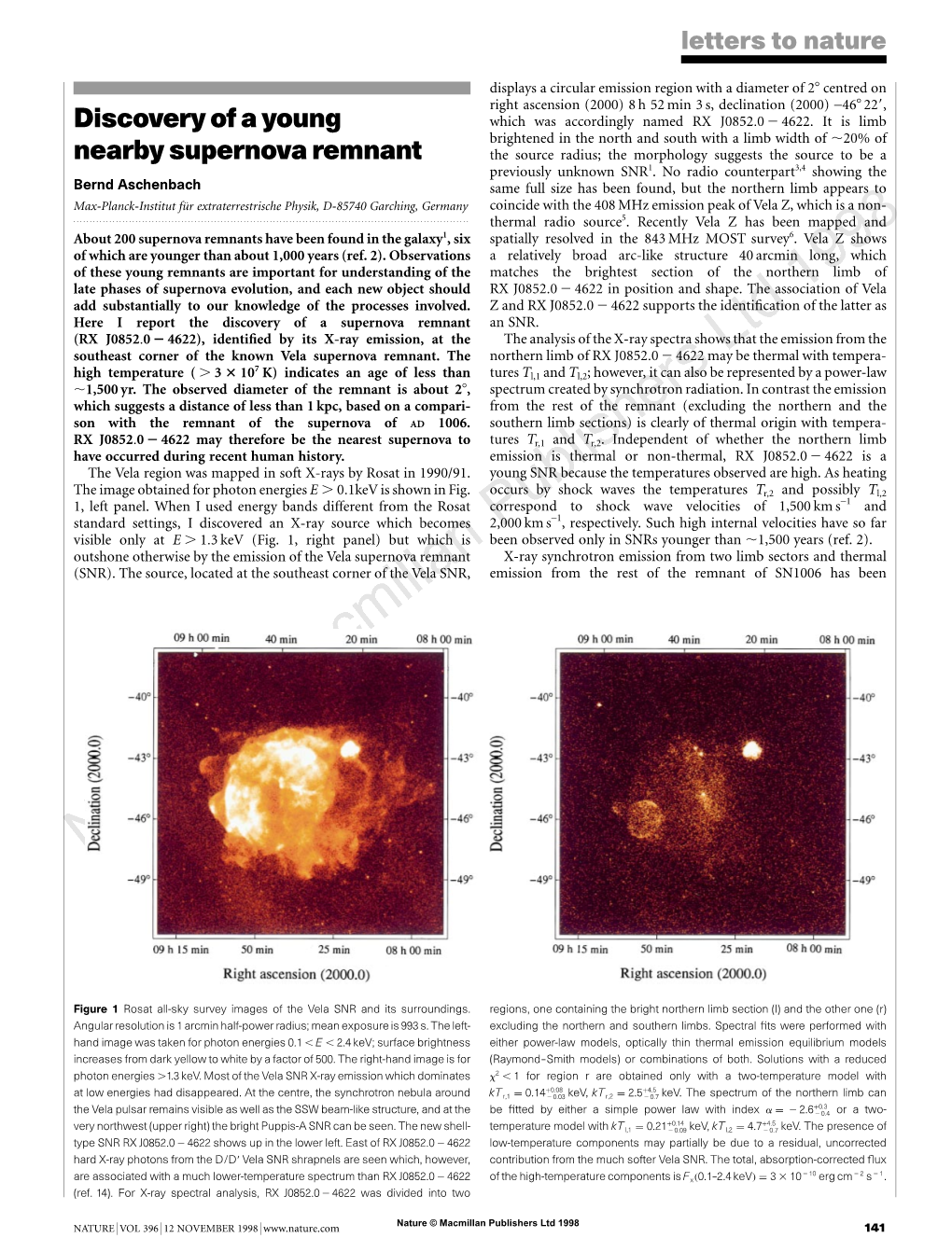 Discovery of a Young Nearby Supernova Remnant