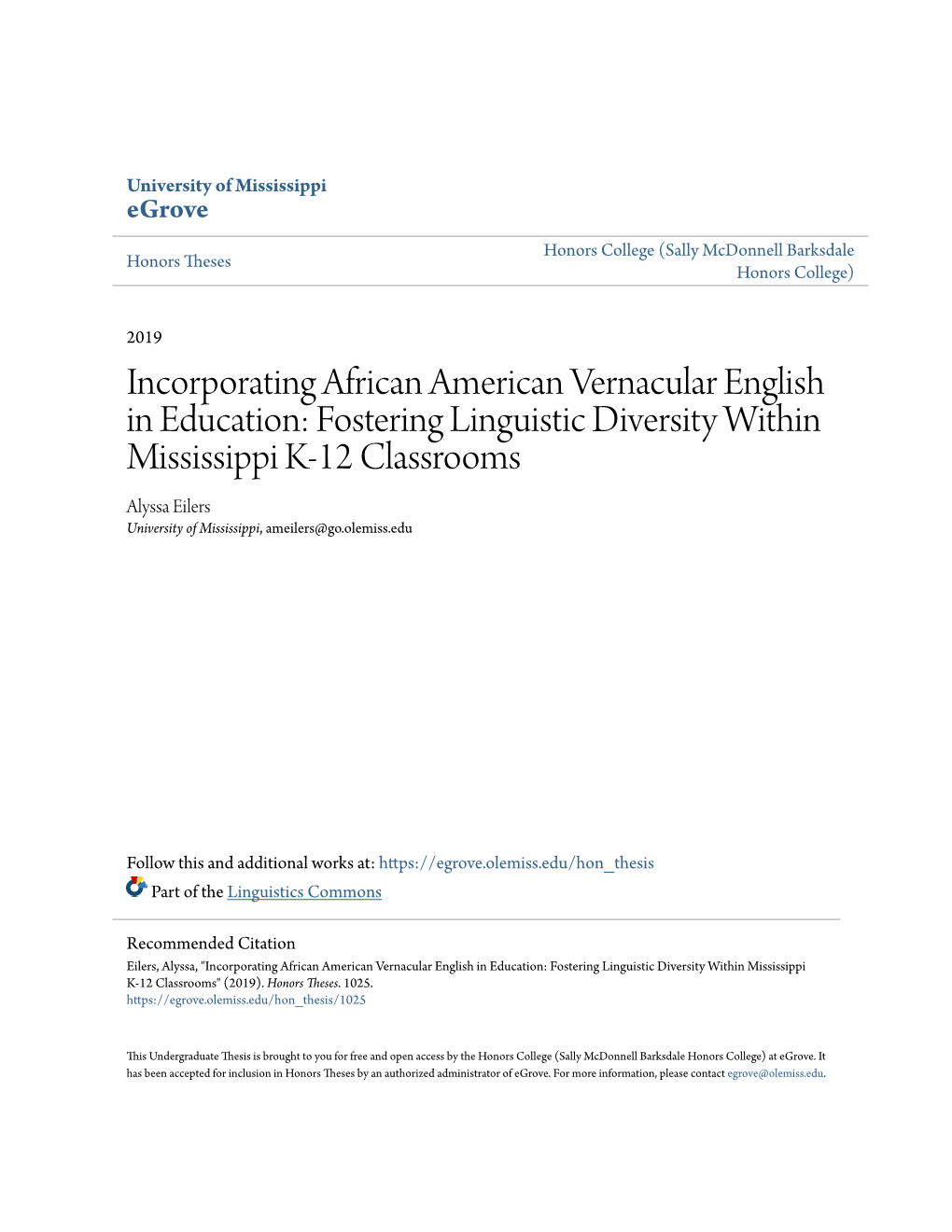 Incorporating African American Vernacular English In