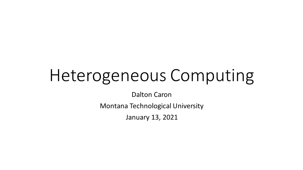 Heterogeneous Computing