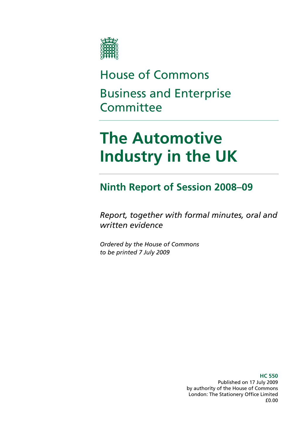 The Automotive Industry in the UK