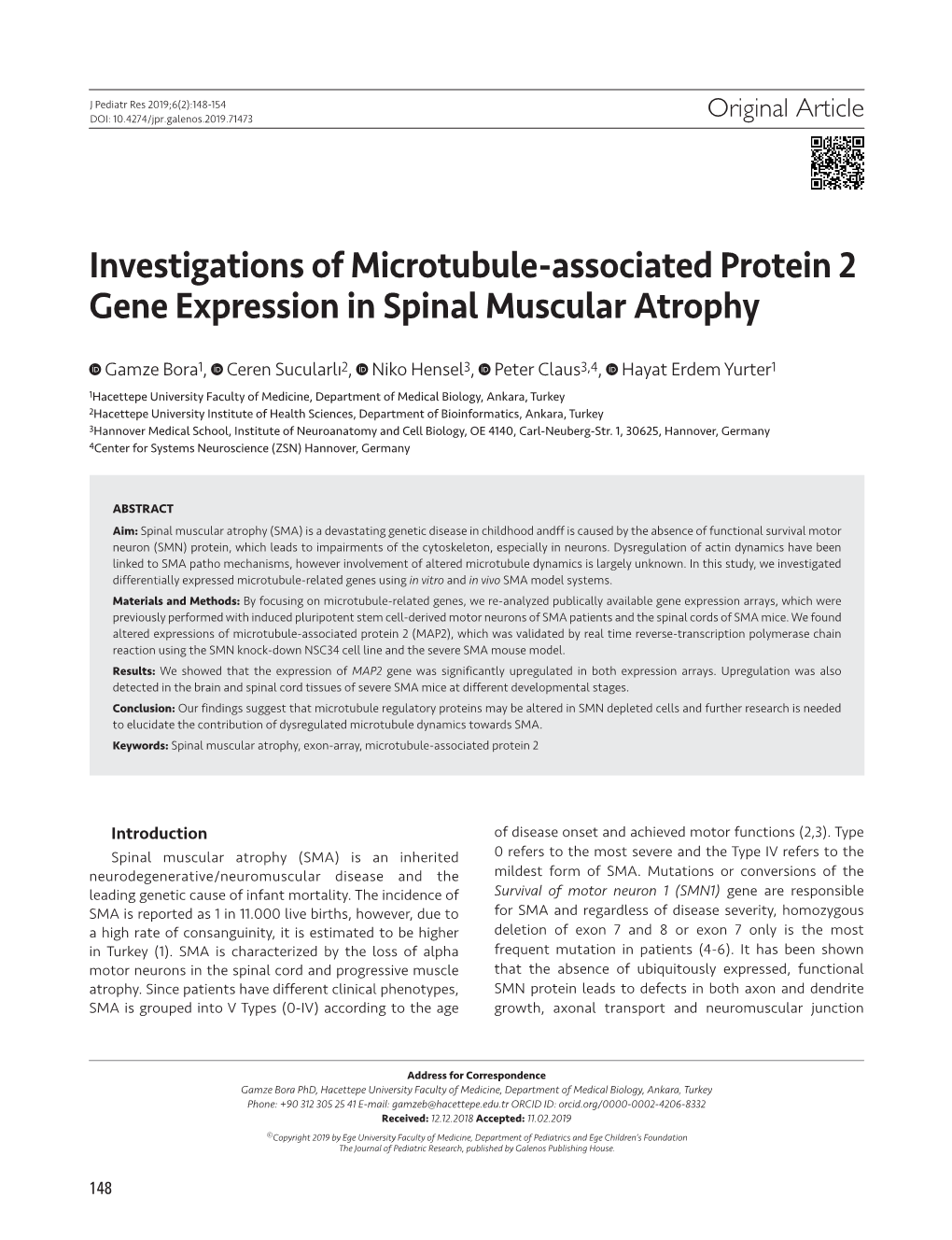 Investigations of Microtubule-Associated Protein 2 Gene Expression in Spinal Muscular Atrophy