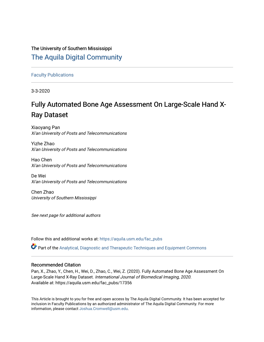 Fully Automated Bone Age Assessment on Large-Scale Hand X- Ray Dataset