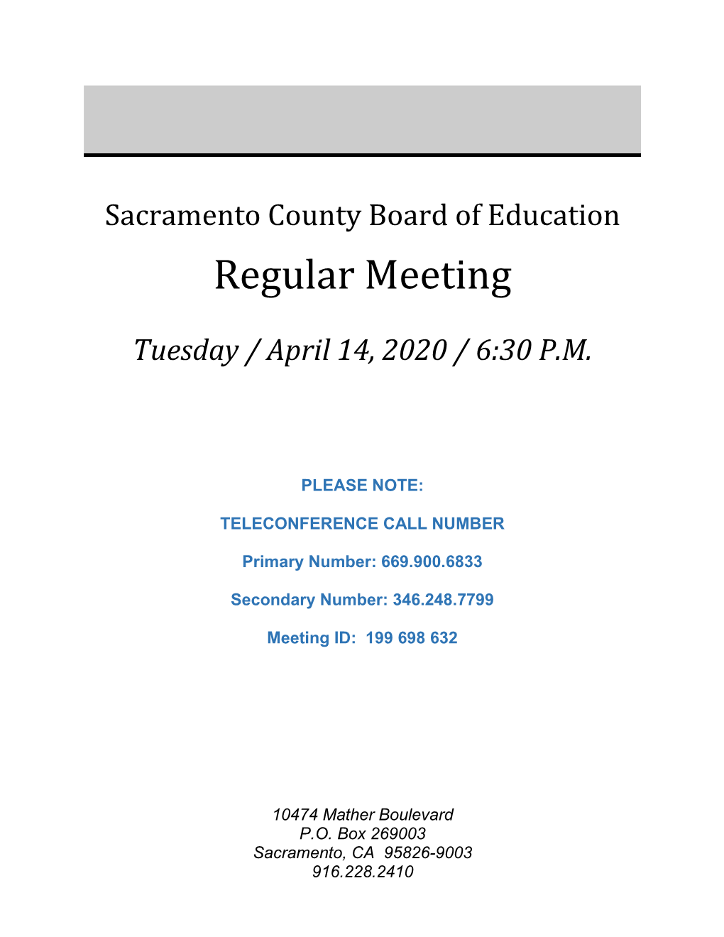 04/14/20 Sacramento County Board of Education Full Packet