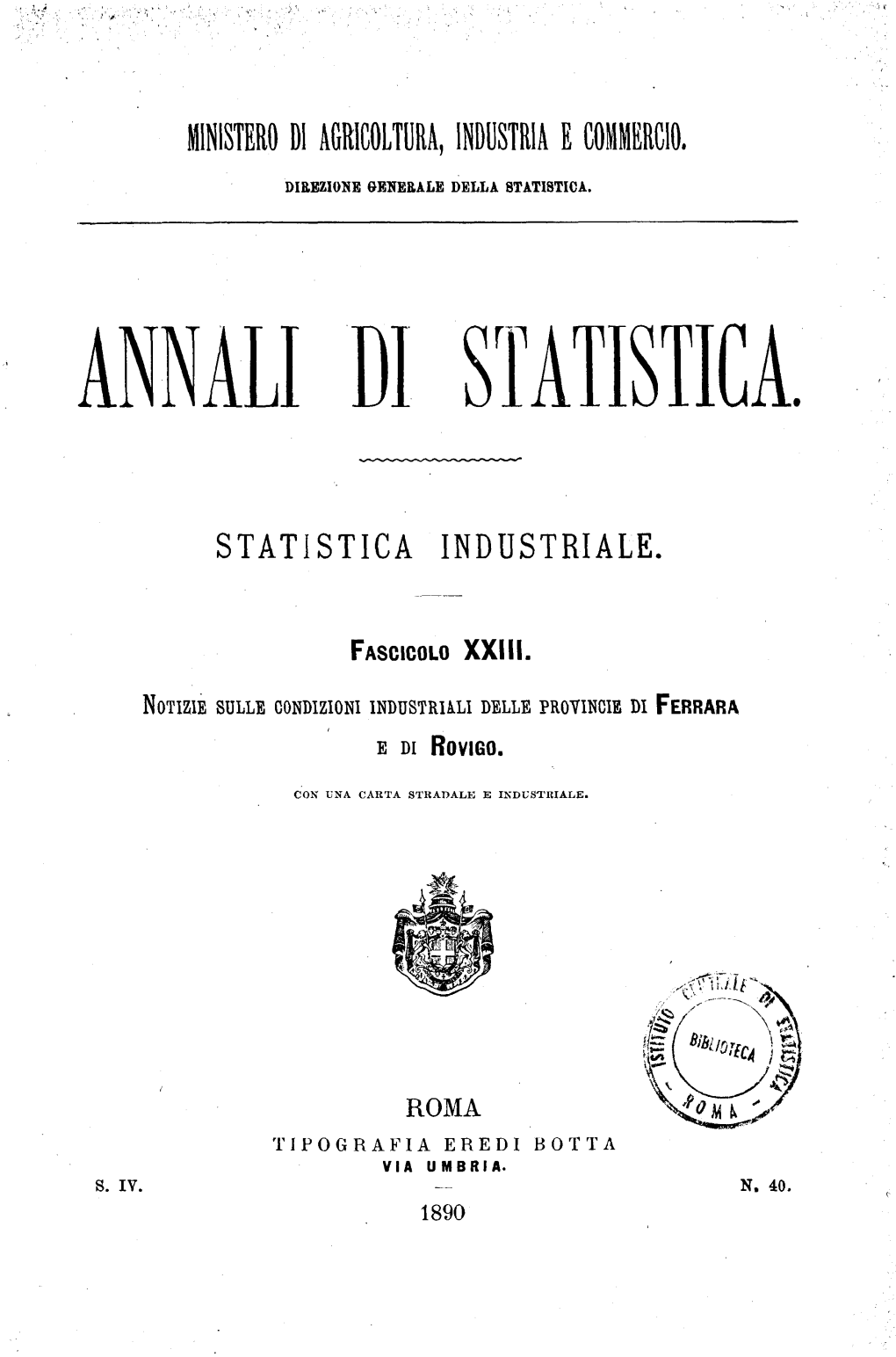 Annali Di Statistica (1890)
