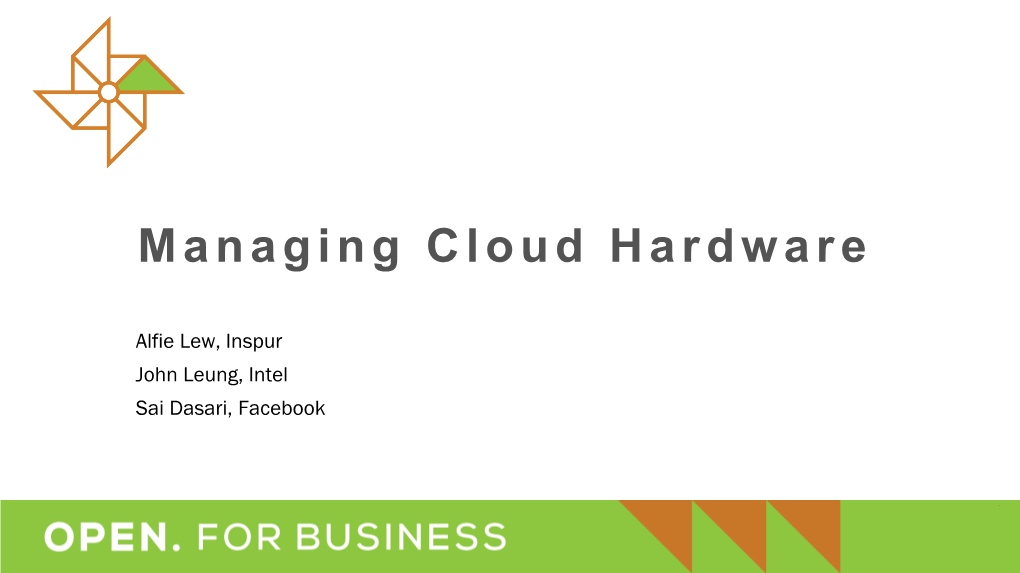 Managing Cloud Hardware