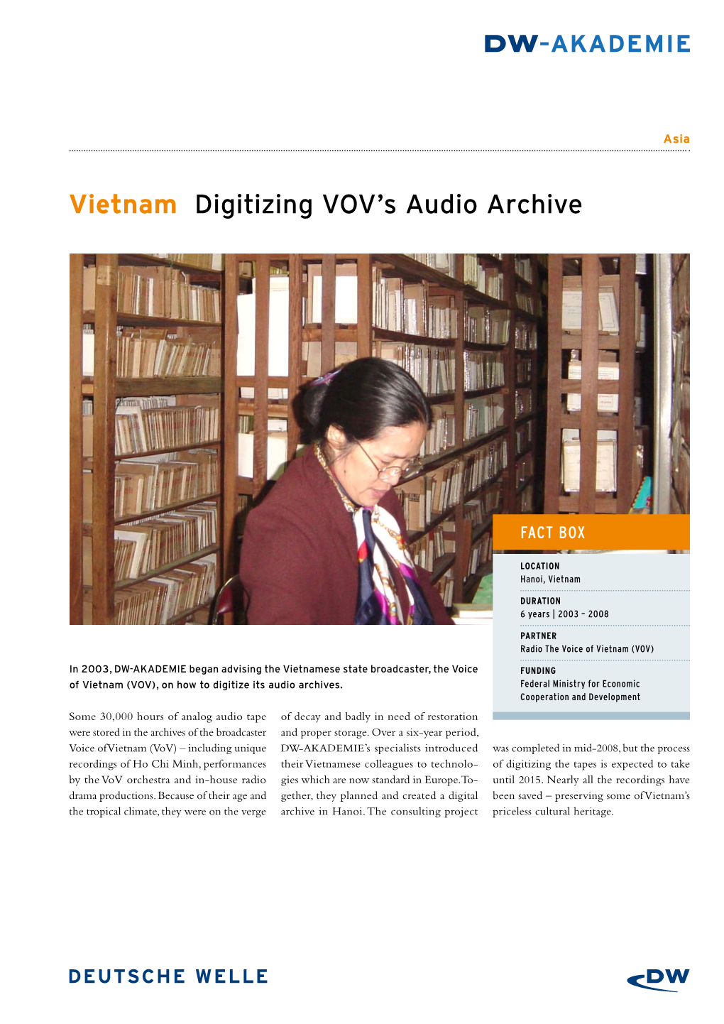 Vietnam Digitizing VOV's Audio Archive