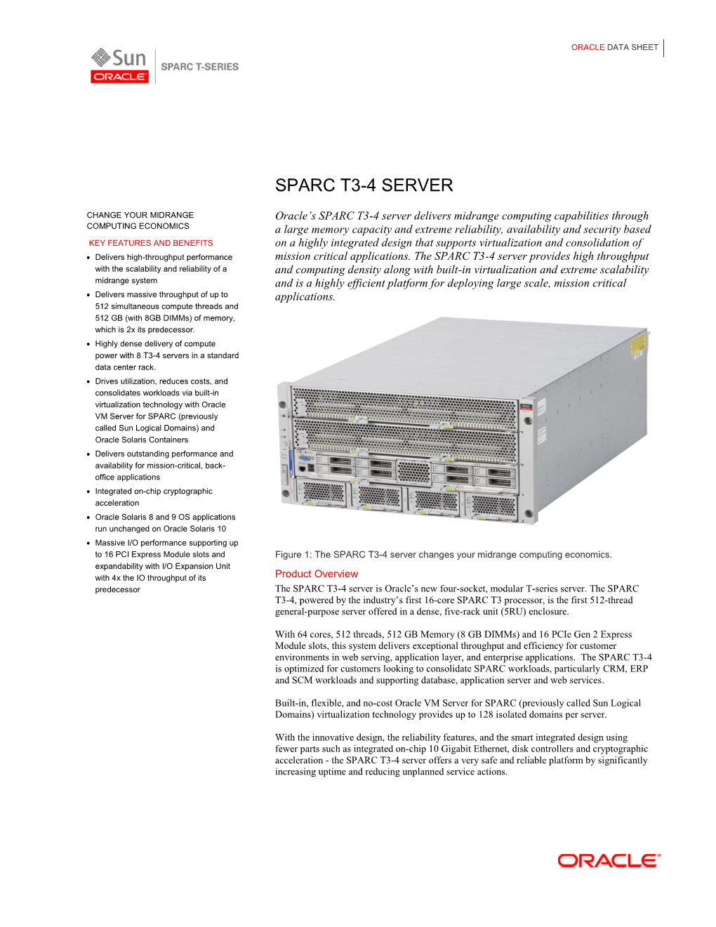 SPARC T3-4 Data Sheet
